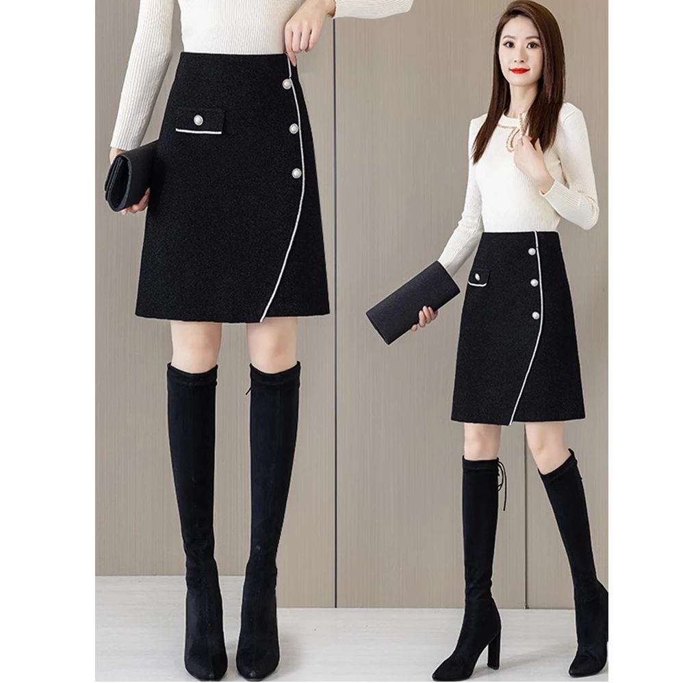 金丝绒半身裙女2025年冬季新款设计感高腰显瘦A字不规则包臀中裙