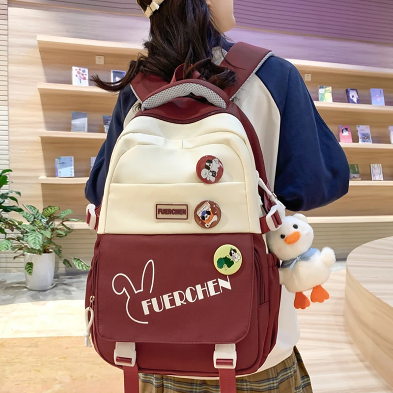书包女韩版高中双肩包百搭小学生森系大容量高中生初中生ins背包