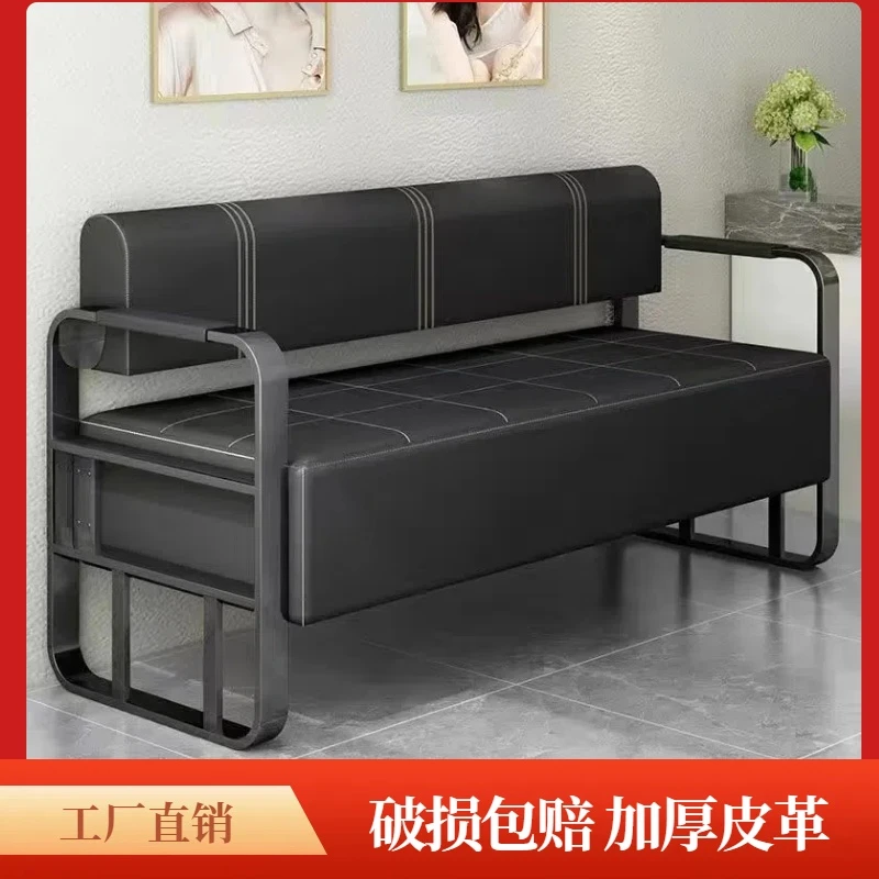 理发店等候椅发廊休息区接待小沙发长条店铺服装店专用沙发美发店