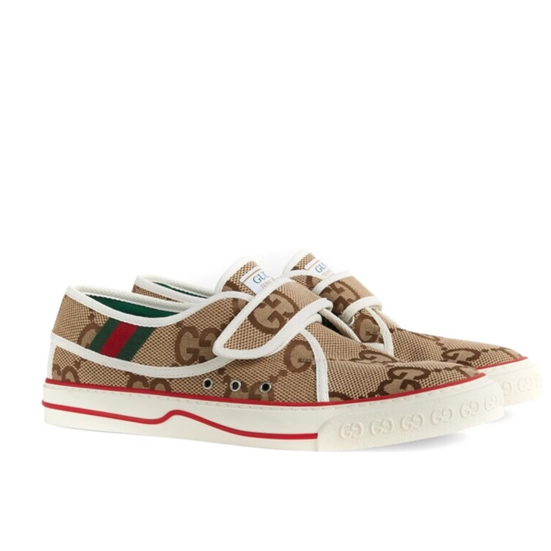 全新未使用 GUCCI/古驰 双G1977低帮魔术贴女款板鞋