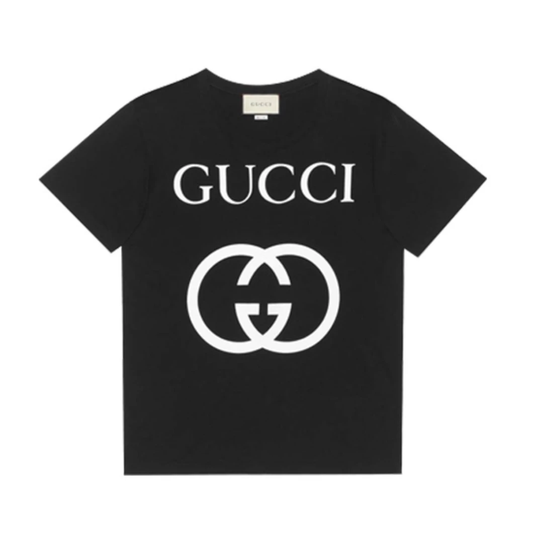 全新未使用 GUCCI/古驰 古驰互扣式短袖T恤黑色