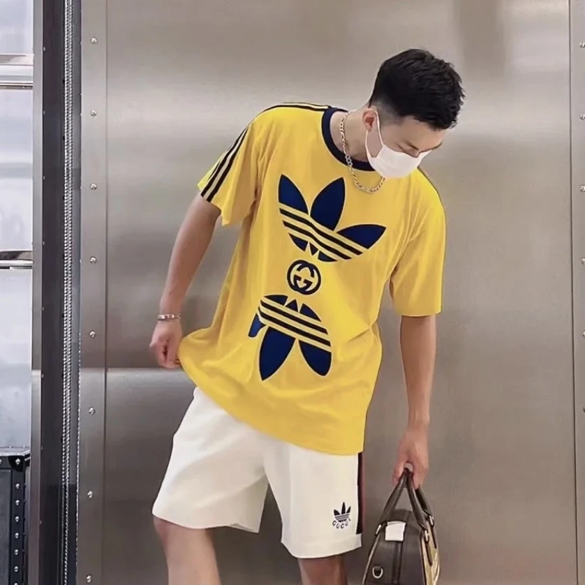 全新未使用 GUCCI/古驰 古驰 x Adidas联名圆领短袖T恤