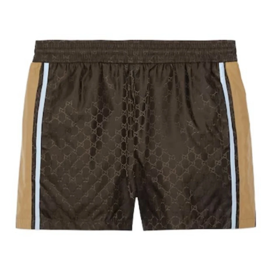 全新未使用 GUCCI/古驰 剪尺码标古驰Gucci侧面织带休闲短裤泳裤