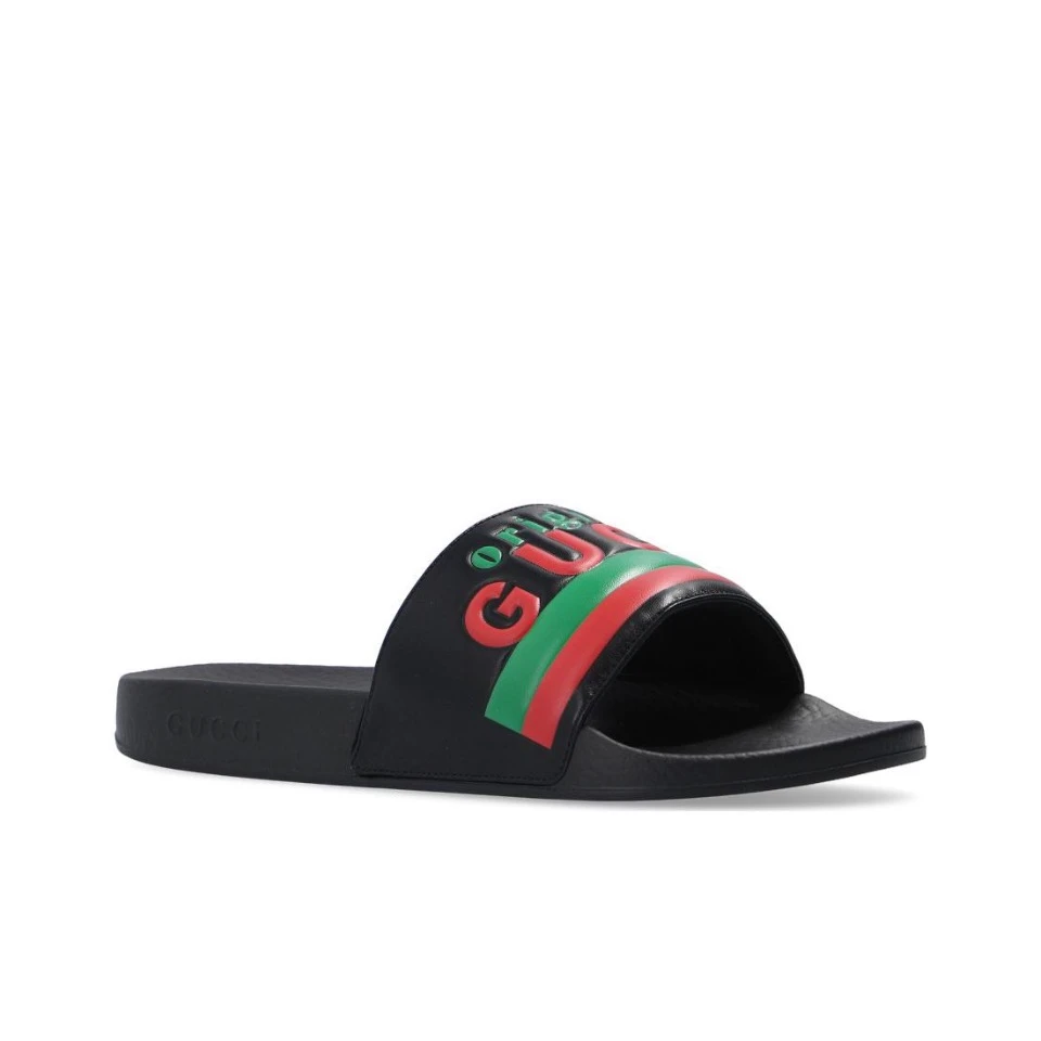 未使用 GUCCI/古驰 男夏季休闲时尚潮流字母红绿沙滩拖鞋凉鞋