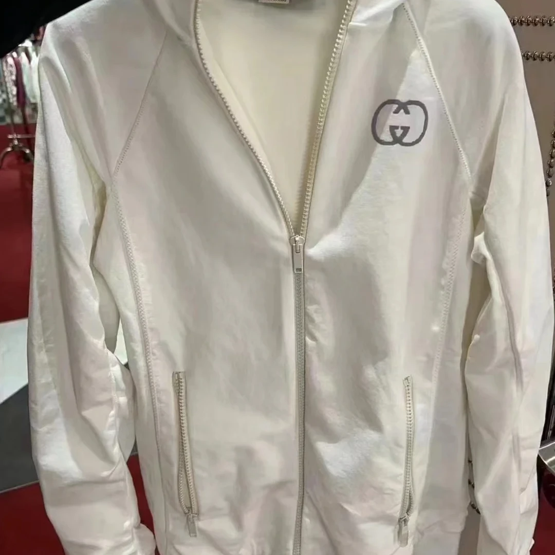全新未使用 GUCCI/古驰 古驰Gucci白色拉链外套修身款连帽女款