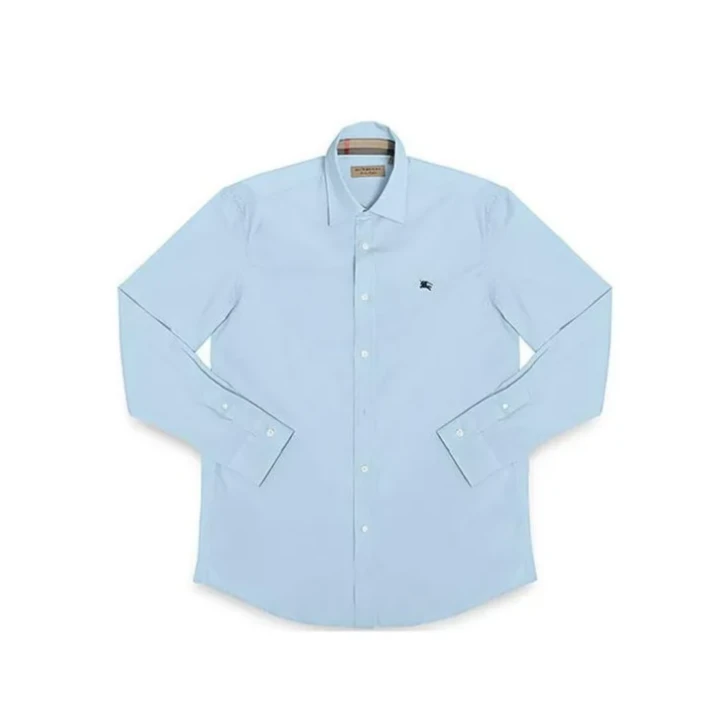 未使用 BURBERRY/博柏利 男士战马浅蓝色休闲长袖衬衫