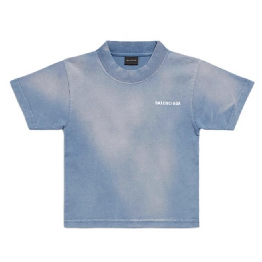 全新未使用 Balenciaga/巴黎世家 Balenciaga 扎染蓝色短袖T恤