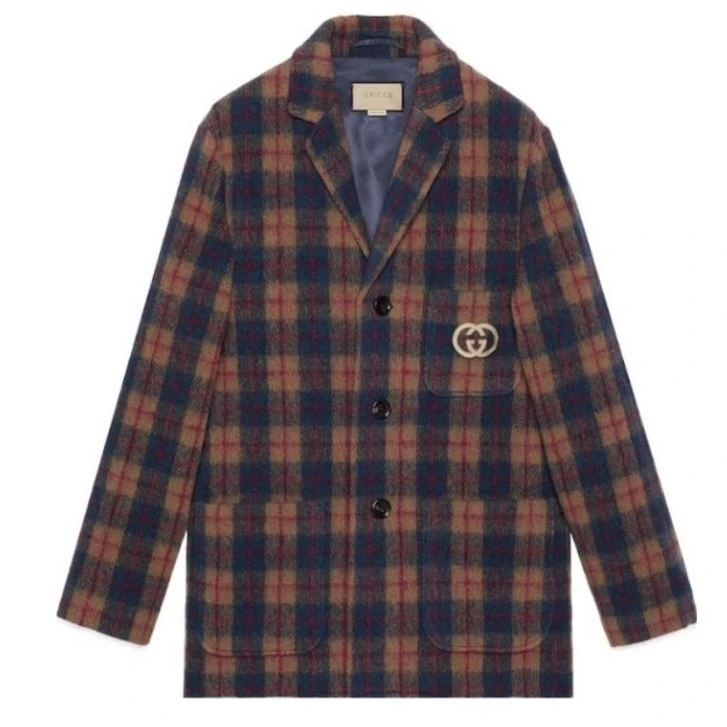 全新未使用 GUCCI/古驰 古驰Gucci 格纹双G标尼大衣外套男女可穿