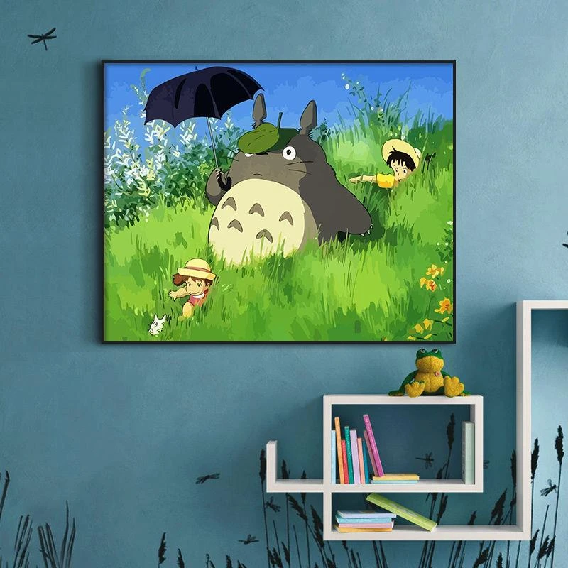 龙猫卡通儿童房装饰画家居卧室床头挂画男女孩款壁画宫崎骏装饰画