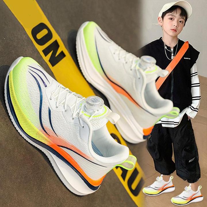 安踏少年男童赤兔跑步鞋2024新款儿童旋转扣轻便运动鞋春秋中大童