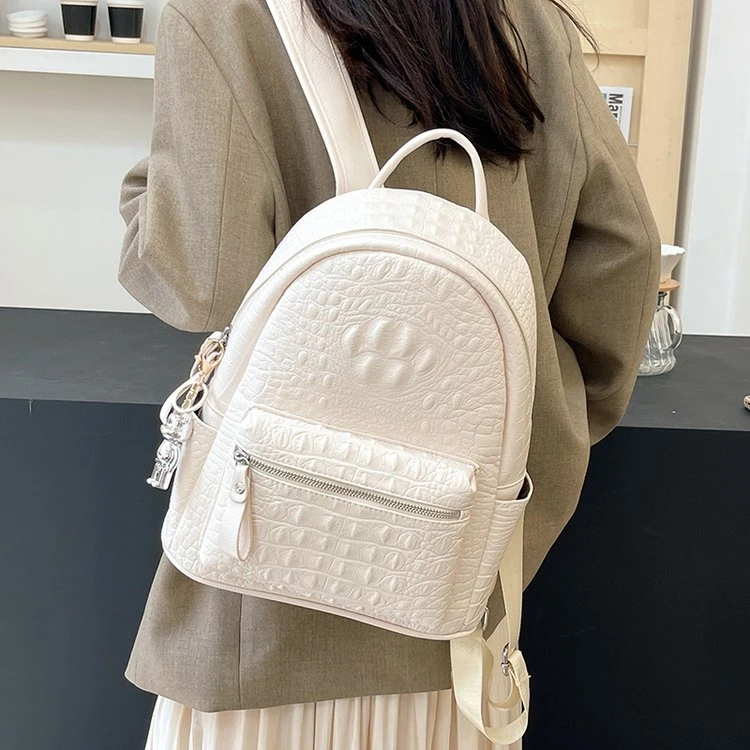 包包感鳄鱼纹双肩包女2025新款网红百搭书包韩国大容量旅行背包潮