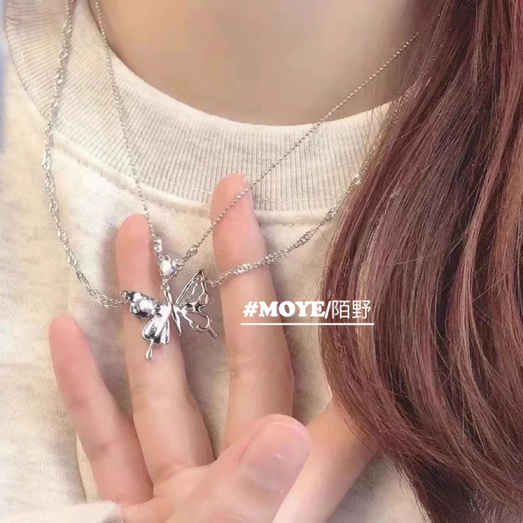 MOYE/陌野家0828高定蝴蝶项链女甜酷ins风气质高级感个性骨蝶项链