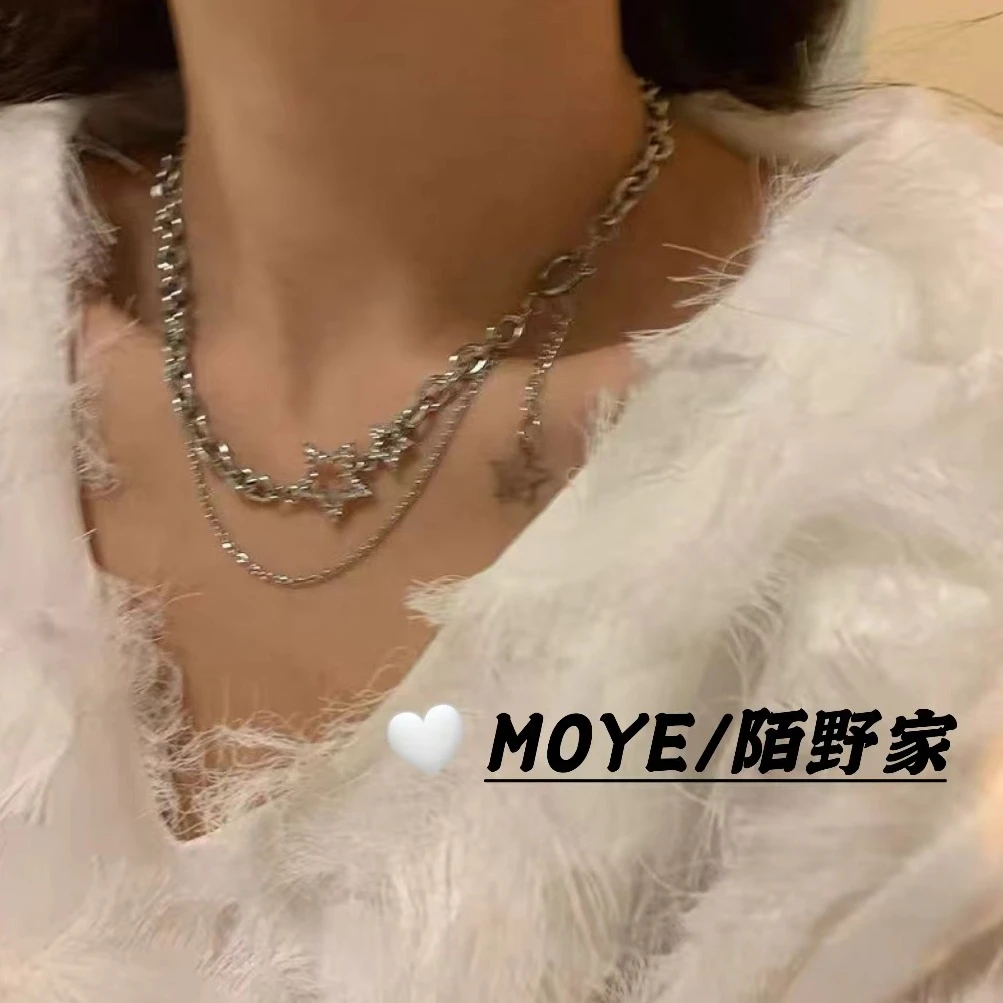 MOYE/陌野家项链0831“一眼沦陷”爆款星星双层仙气钛钢项链ins风