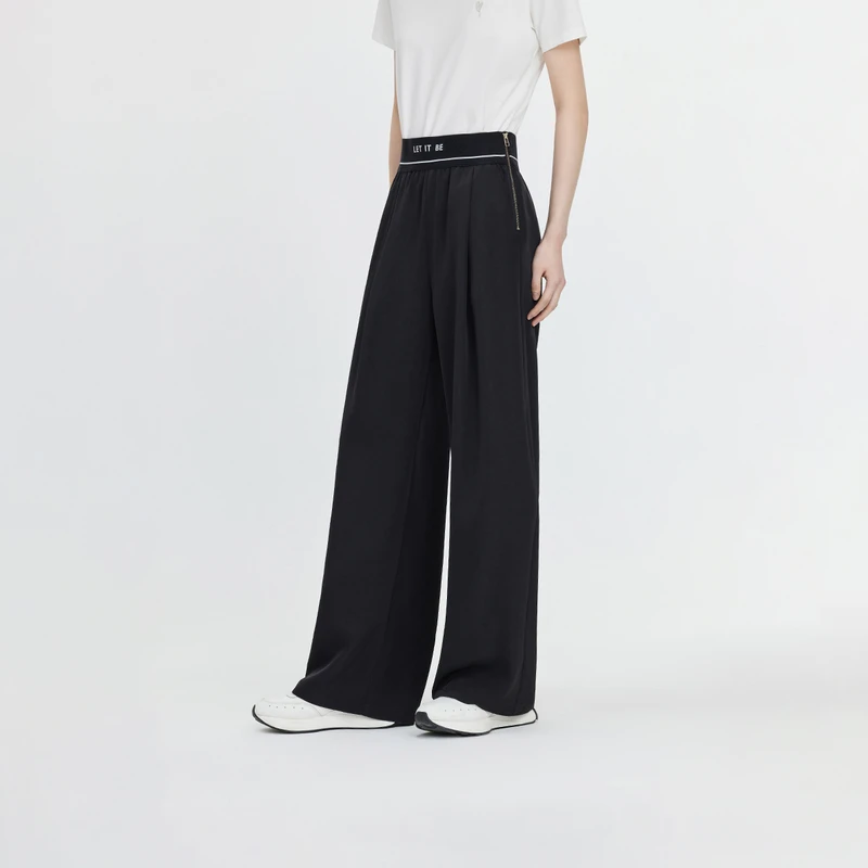 【官旗】Naivee/纳薇[新品]夏百搭显瘦休闲直筒阔腿裤246150498