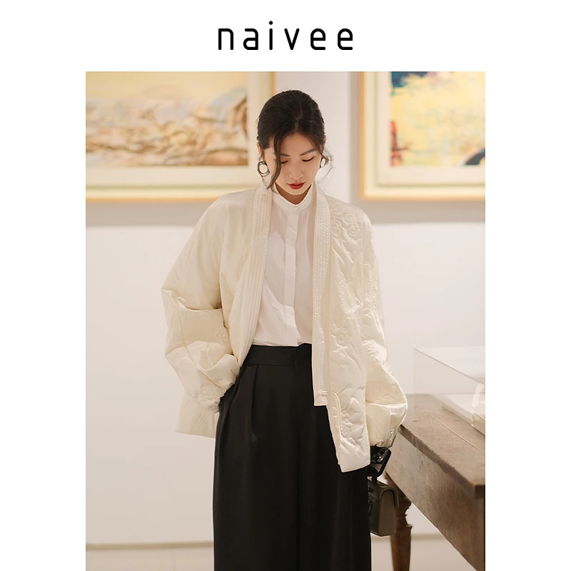 【官旗】Naivee/纳薇江【喜愿·新中式】春刺绣棉服外套25C210242