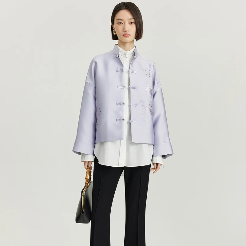 Naivee/纳薇0003【CC王专属】新中式国风刺绣钉珠落肩外套237134697