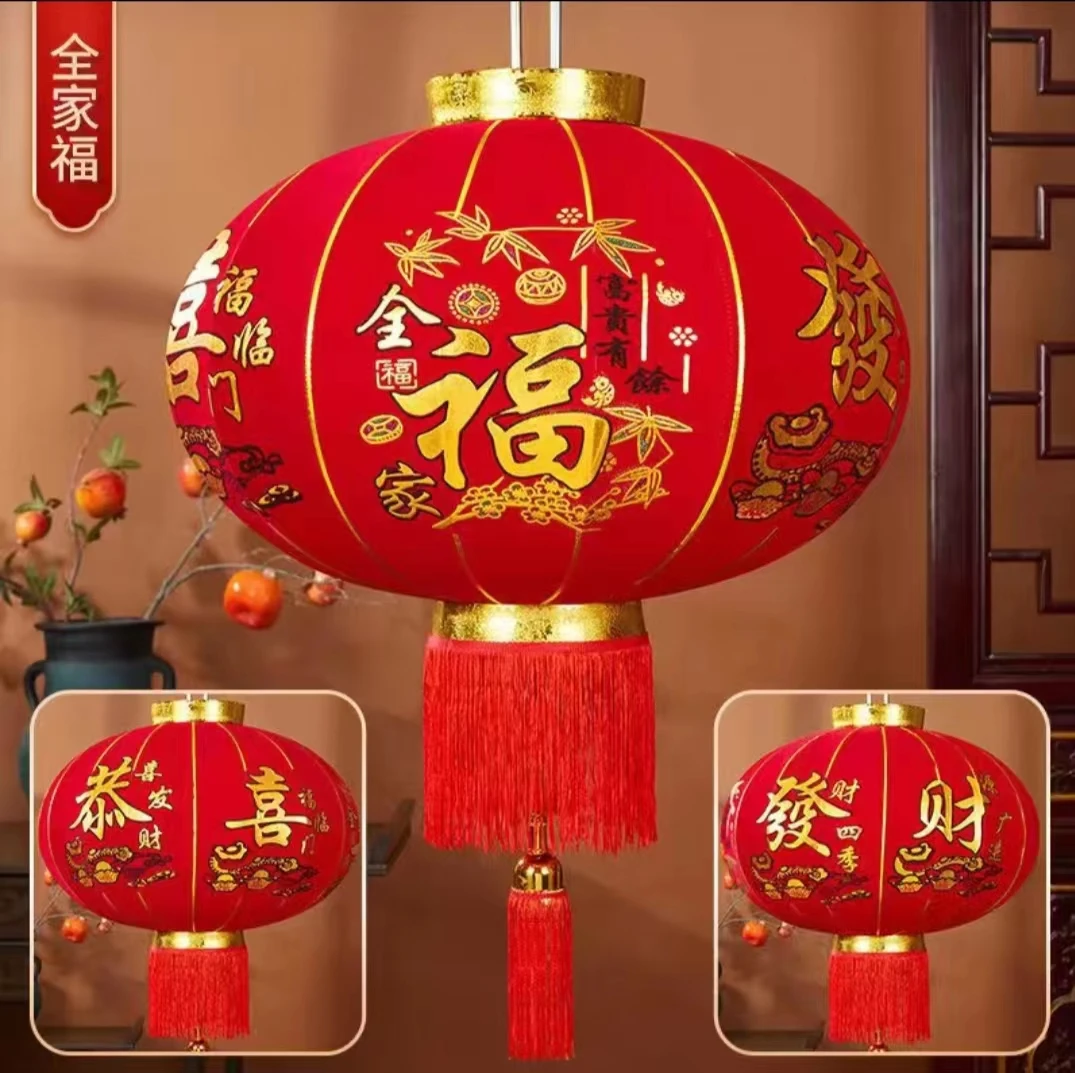灯笼2025新款欢度佳节大红灯笼大门一对灯笼挂饰新年春节户外灯笼