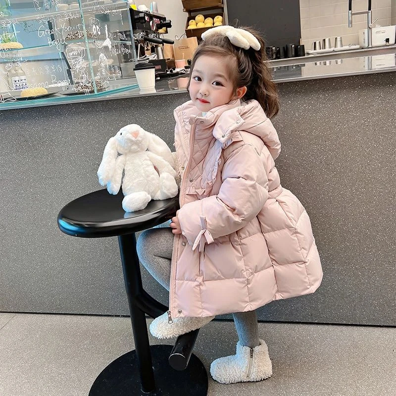 巴拉巴拉冬季儿童羽绒服2024新款洋气中长款棉袄宝宝冬装棉衣女童