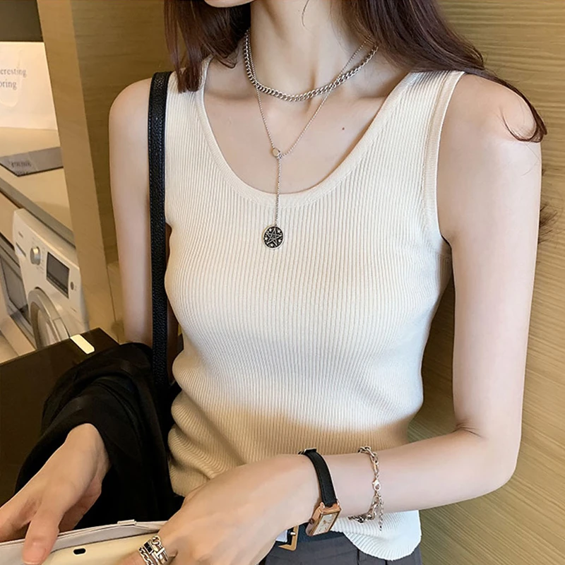 吊带背心女西装内搭夏季短款外穿网红款小众无袖针织打底上衣新款