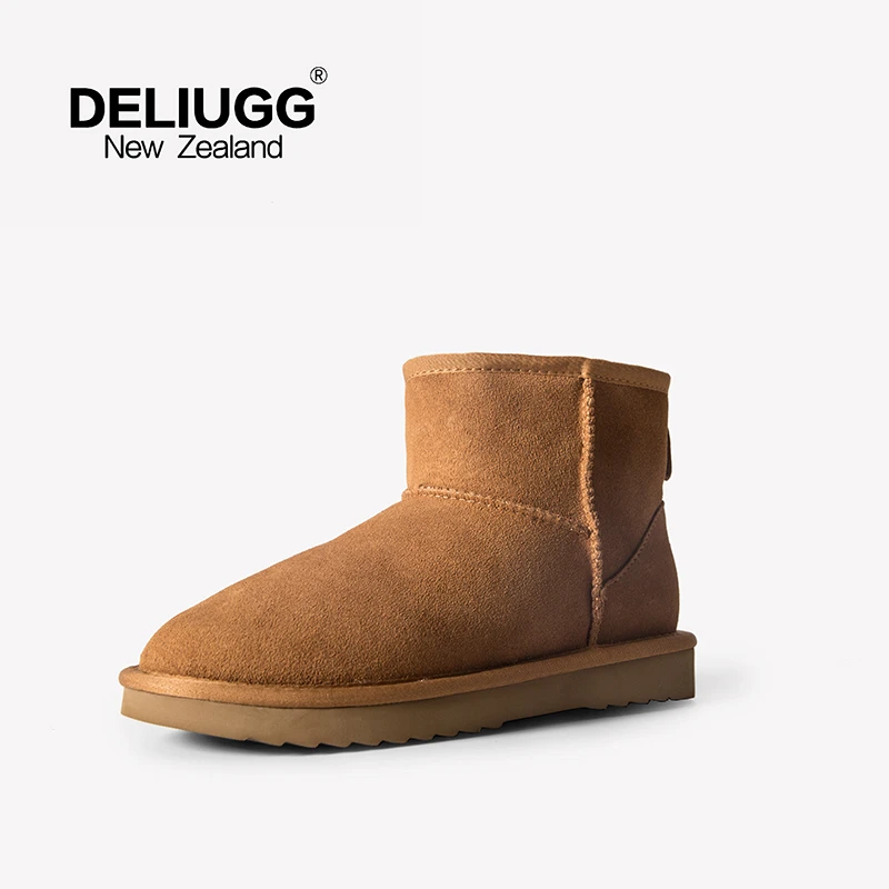 DELIUGG2024经典防水款平底雪地靴70102短筒雪地靴皮毛一体