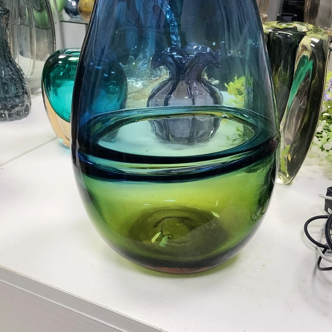 蓝黄搭配花瓶摆件琉璃花瓶摆件30