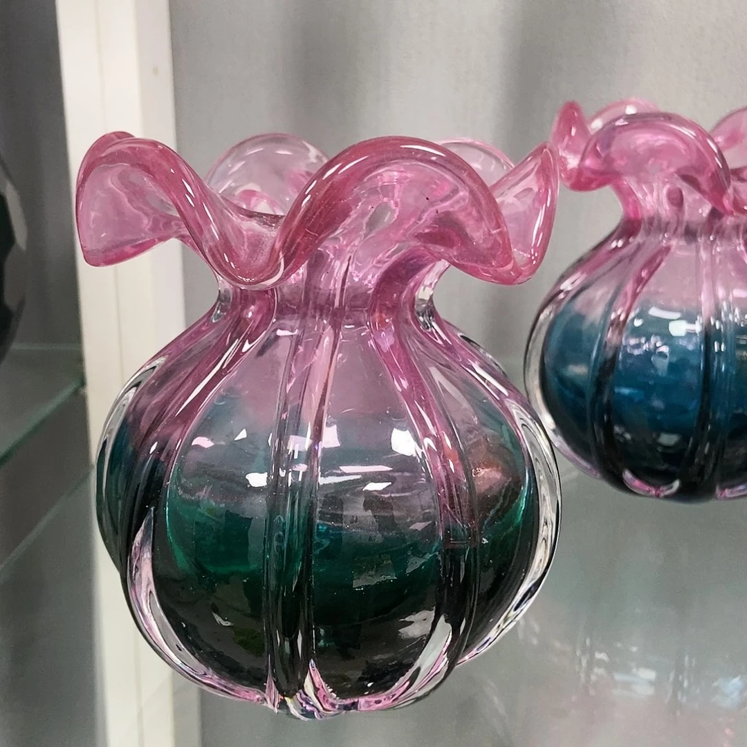 金红琉璃钱袋花瓶摆件家居14