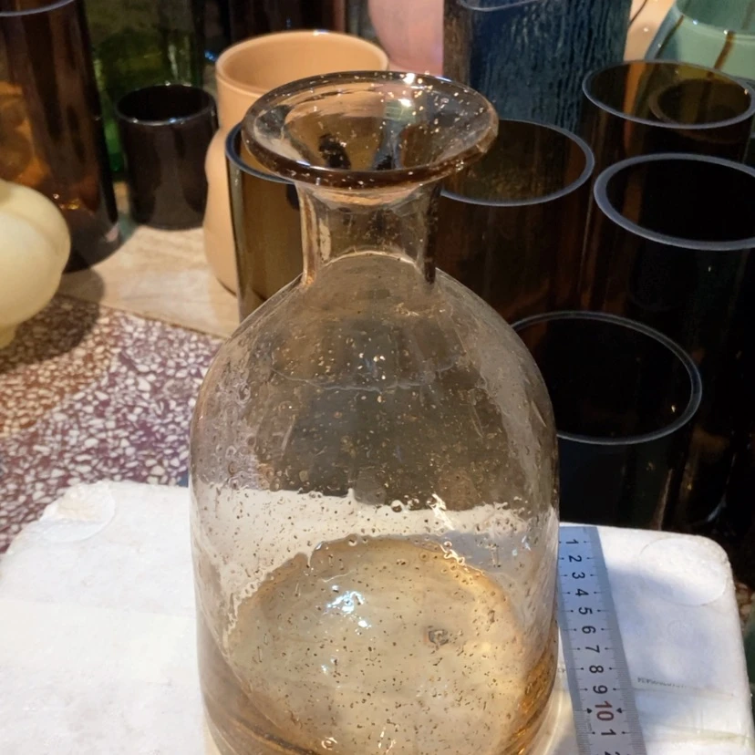 【闪购商品】茶色撒金玻璃花瓶