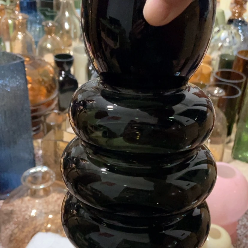 【闪购商品】黑色花瓶玻璃器皿花瓶玻璃