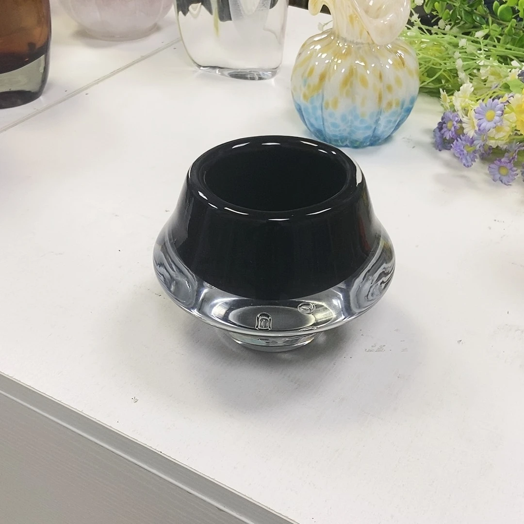 琉璃黑色花瓶摆件黑色琉璃13花瓶