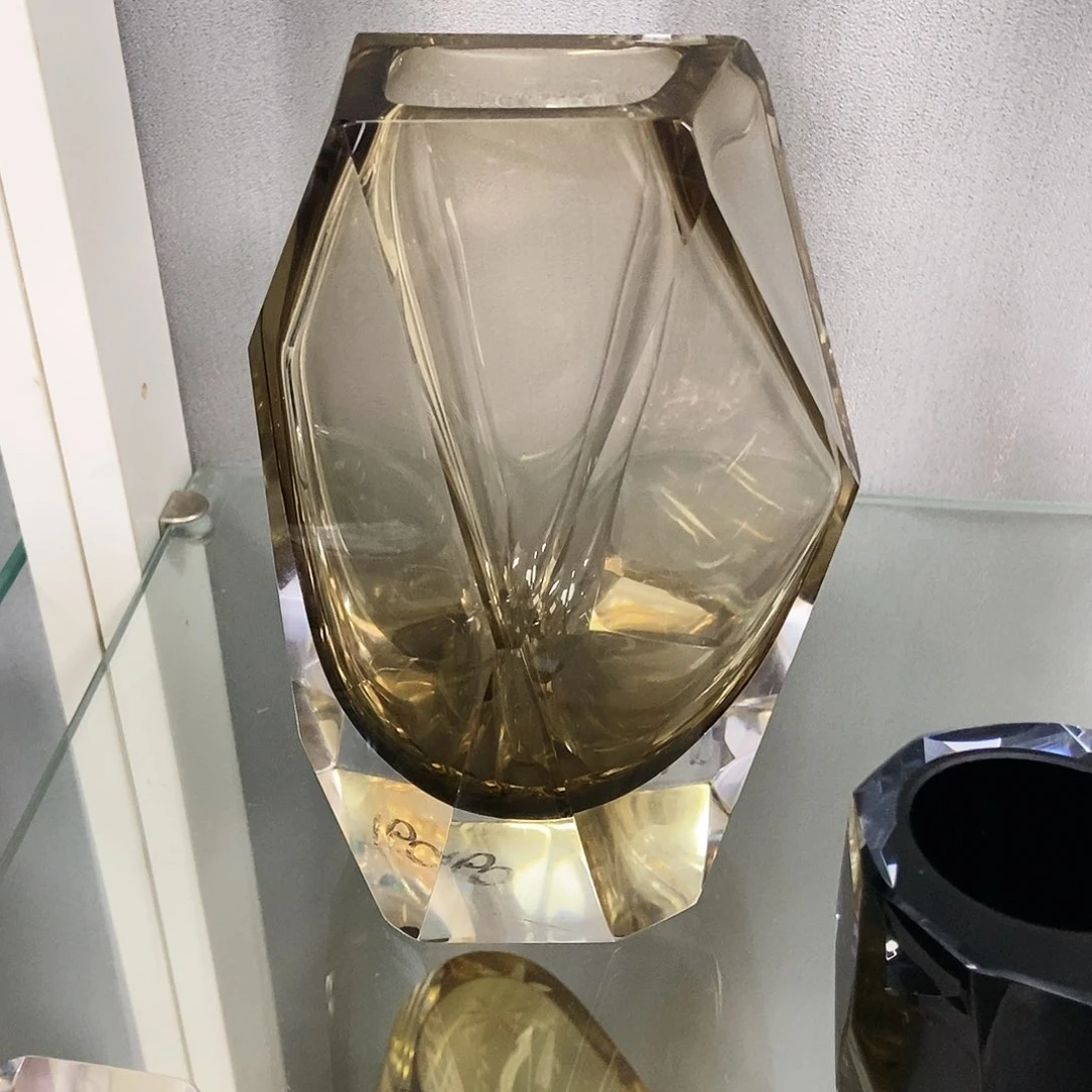 烟灰色琉璃花瓶摆件家居20