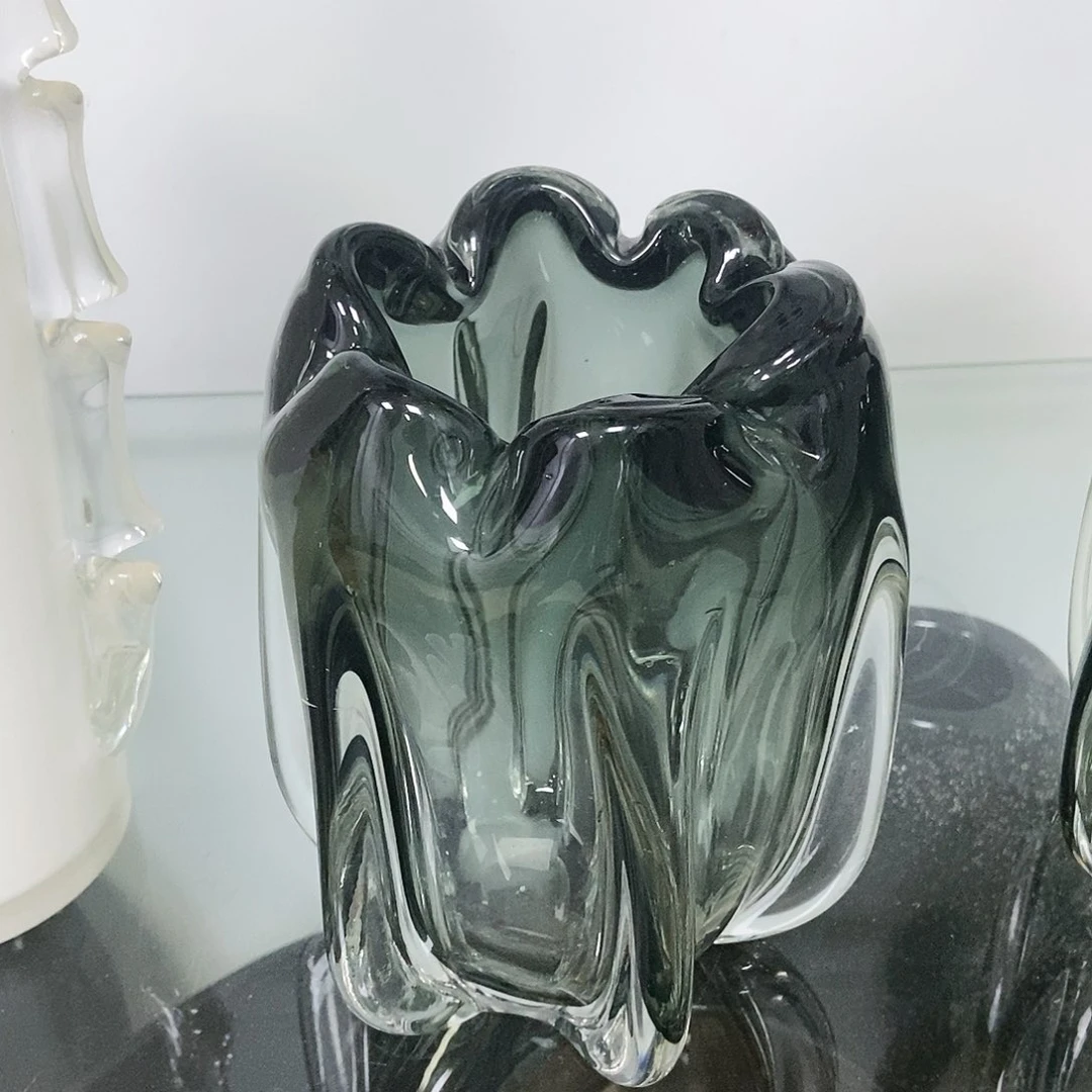 灰色琉璃花瓶摆件家居高19
