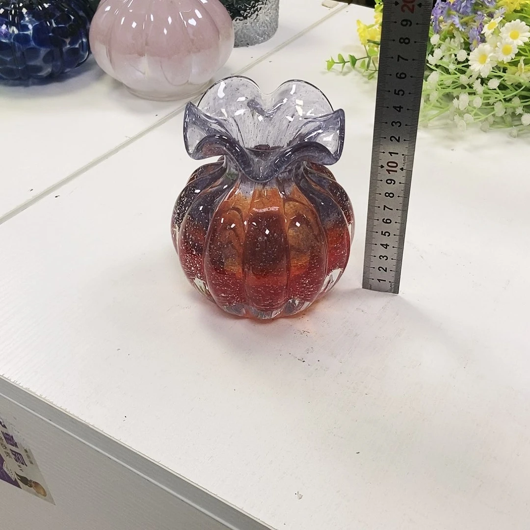 紫色红琉璃花瓶摆件家居高14