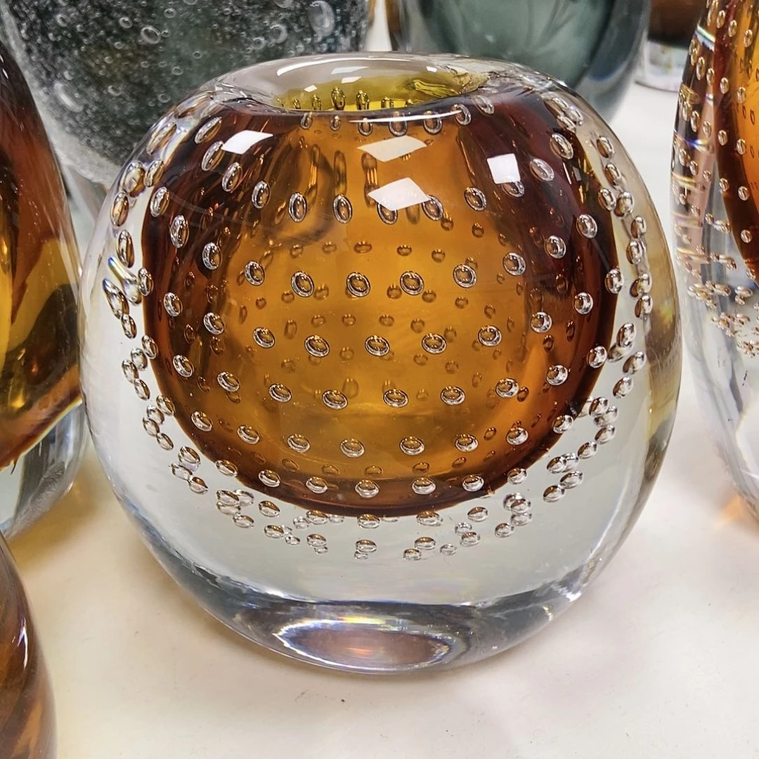 琥珀气泡琉璃花瓶摆件家居13