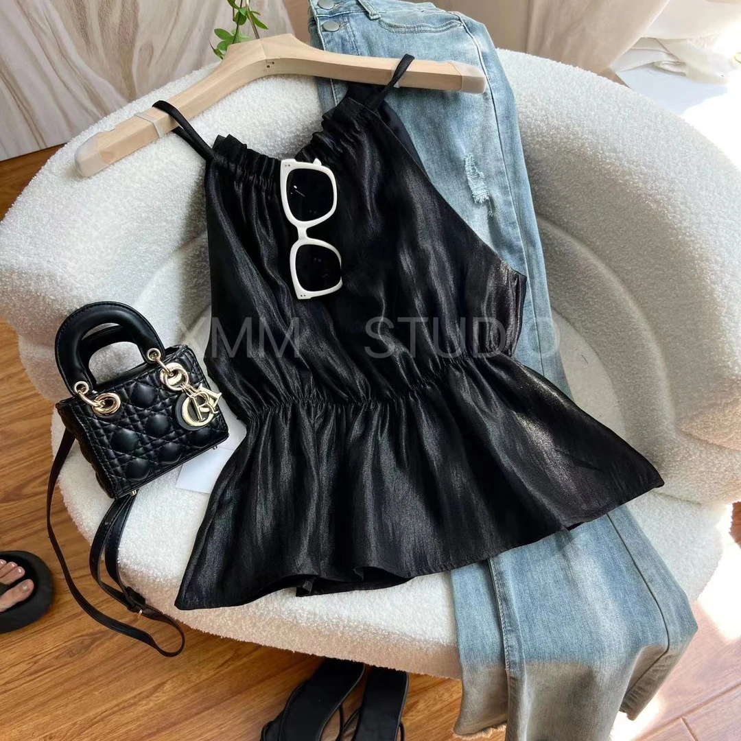 020珠光纱吊带上衣