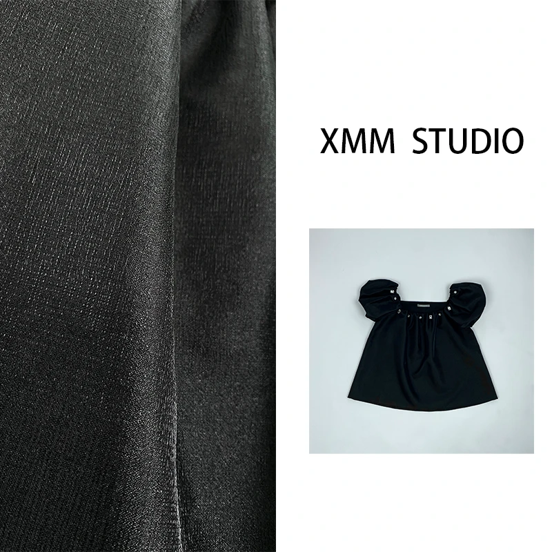 徐明明 黑色【轻晚宴】泡泡袖上衣