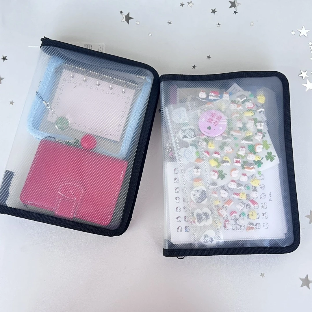 手帐素材韩系ins风新款网红收纳袋A5A6拉链相册收纳册旅行袋可爱