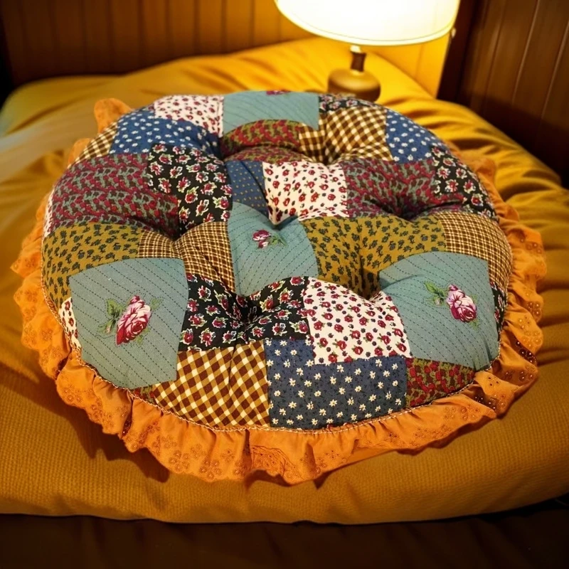 2024新款【坐垫蒲团】复古百福拼接抱枕/坐垫/外贸款55*55卧室家用