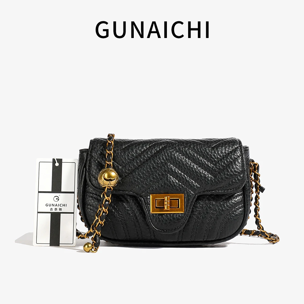 【带礼盒】新款轻奢百搭高级感气质时尚斜挎女士包2125黑