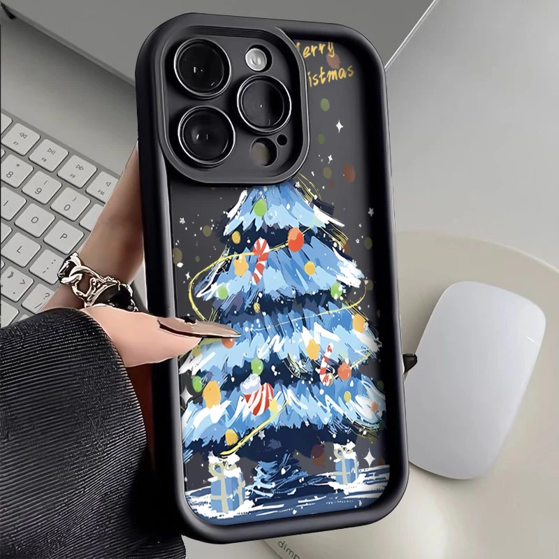 雪地圣诞树适用iphone15/13/14苹果手机壳华为vivo小米oppo软12套