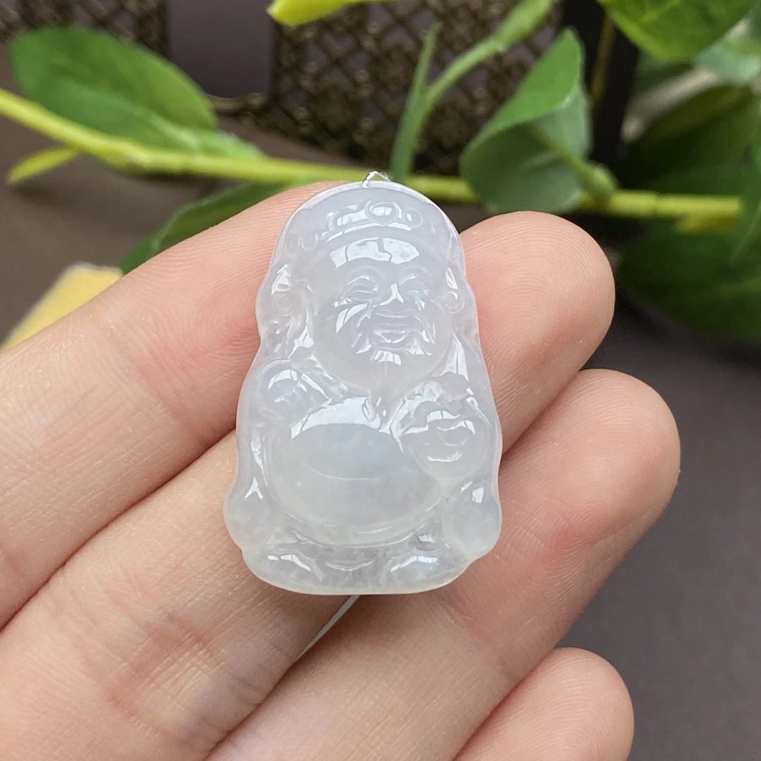 天然A货翡翠财神吊坠守护神男女挂件礼物(多样性发货)