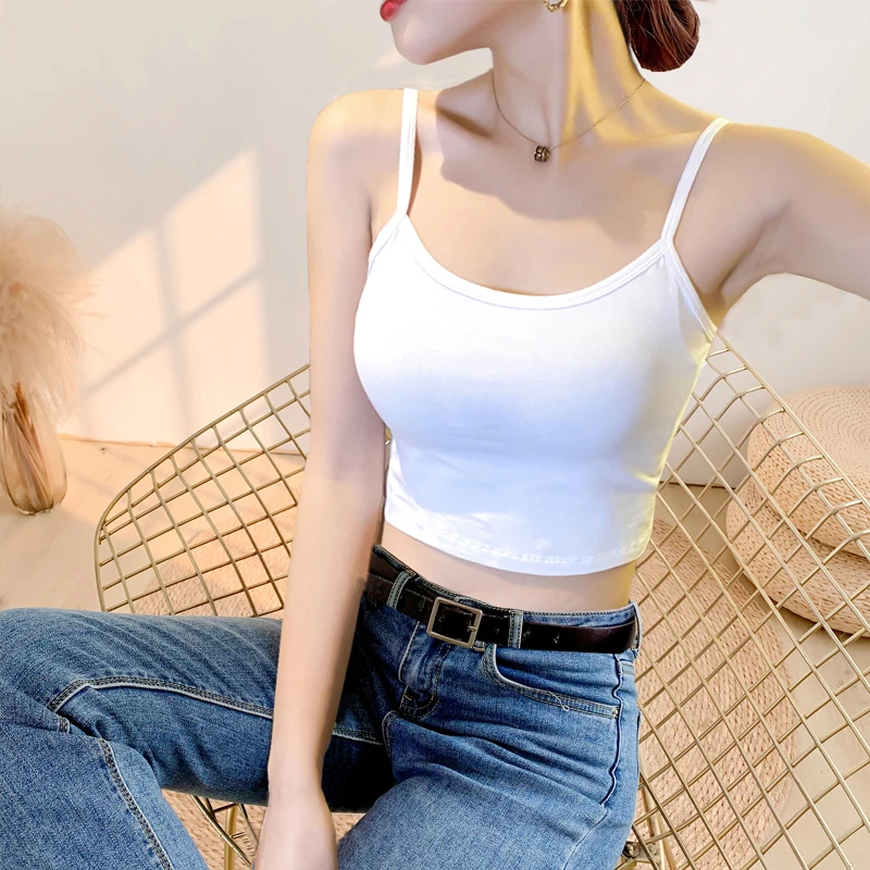 短款无袖小吊带背心女夏季百搭内搭外穿性感短款美背露脐打底女装