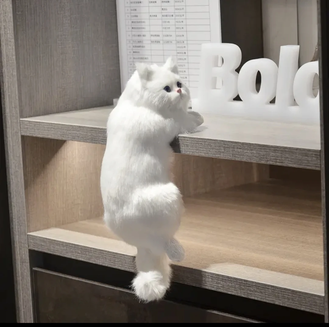 悬挂式仿真挂猫宠物家居摆件手工艺品入户柜挂件电视挂件猫仿真猫