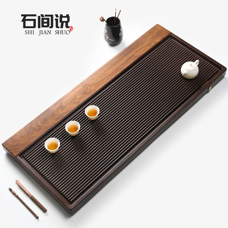 石间说北美胡桃木搭配电木茶盘家用高端茶盘办公大气雅韵B款排水