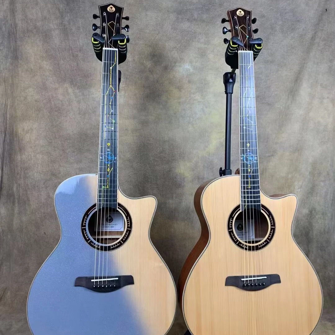 创作者指南针吉他正品全新高端云杉木面单41寸民谣吉他高档网红