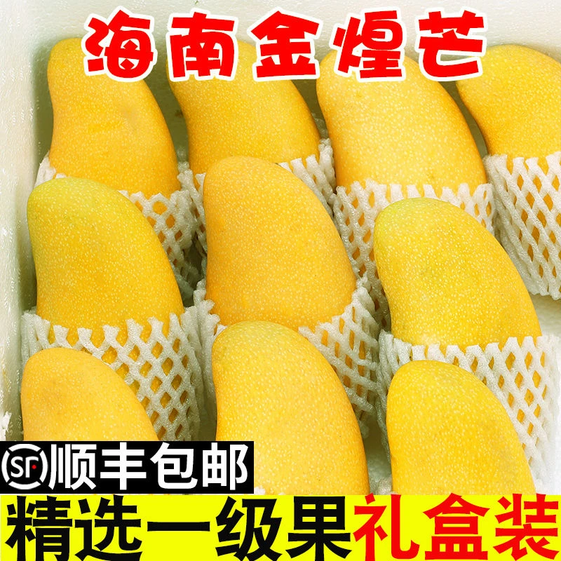 海南新鲜金煌芒大芒果当季特产大芒果整箱水仙芒10斤礼盒顺丰包邮