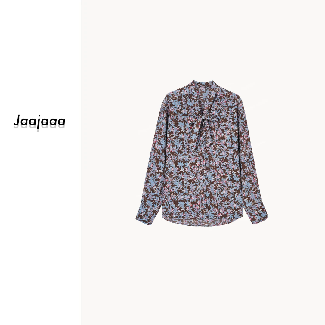 Jaajaaa蓝调爵士 碎花设计衬衫长袖时尚潮流/XAES