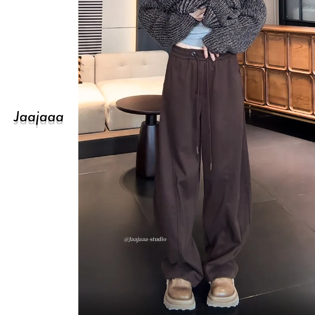 Jaajaaa秋叶絮语 松紧腰简约休闲裤设计师秋季/FAIX