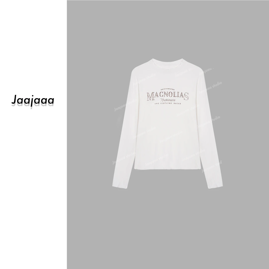 Jaajaaa流光梦境 长袖打底白色时尚休闲上衣/XBA