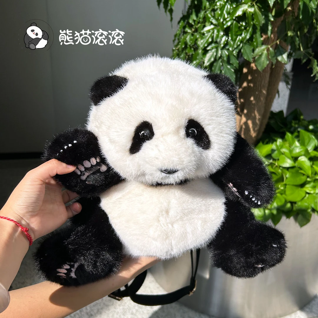 熊猫花花背包熊猫仿真玩偶花花玩偶熊猫玩偶双肩包