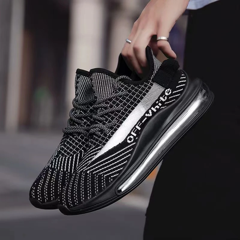 【亏本处理】全气垫减震飞织网面透气跑步男女运动鞋22009